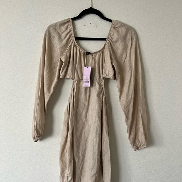 NWT Wild Fable Taupe Cutout Dress - Picture 8 of 9